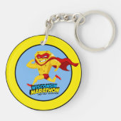 Porte-clés Jour de course de marathon du Wisconsin (Dos)