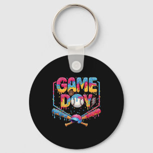 Porte-clés Jour de jeu rétro Baseball Crème glacée Cadeau gou