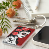Porte-clés Jour de la fille morte de crâne de sucre - rouge (Devant droit)