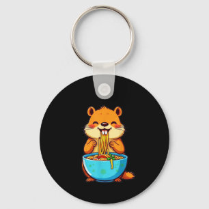 Porte-clés Jour de la marmotte de terre Manger Ramen Joyeux J