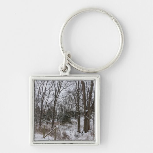 Porte-clés Jour de la neige du bois (Devant)