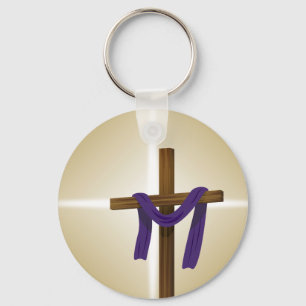 Porte-clés Jour de la résurrection du violet de la croix de P
