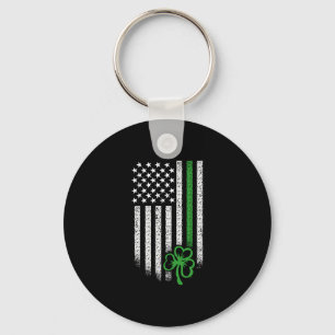 Porte-clés Jour de la Saint Patrick Américain Shamrock Drapea