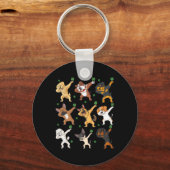 Porte-clés Jour de la Saint Patrick Dabbing Chiens tenant Clo (Verso)