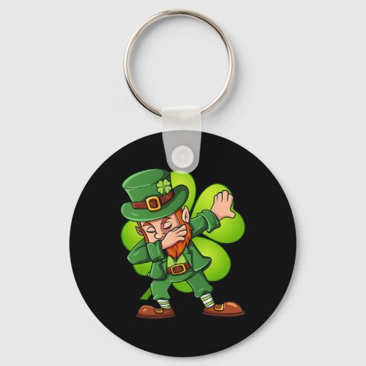 Porte-clés Jour de la Saint Patrick Dabbing Leprechaun Clover (Recto)