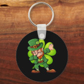 Porte-clés Jour de la Saint Patrick Dabbing Leprechaun Clover (Recto)