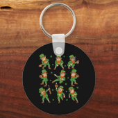 Porte-clés Jour de la Saint Patrick Leprechaun Joueur De Base (Verso)
