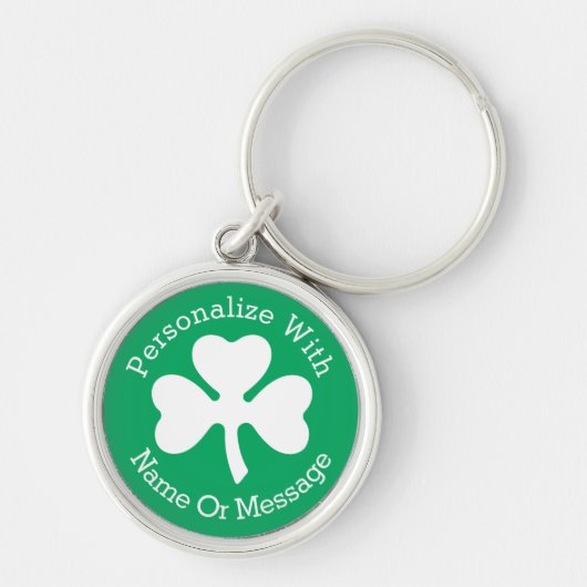 Porte-clés JOUR DE LA SAINT PATRICK Shamrock PERSONNALISÉ (Devant)
