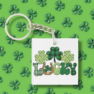 Porte-clés Jour de la Saint Patrick vert Lucky