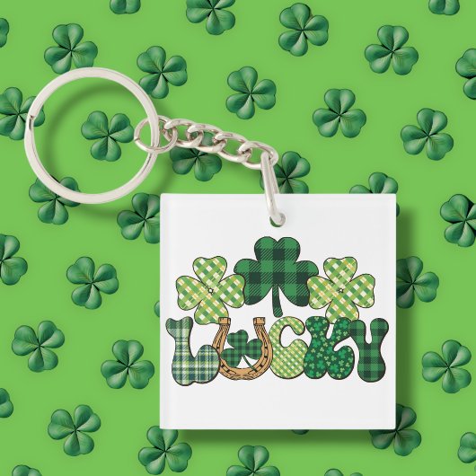 Porte-clés Jour de la Saint Patrick vert Lucky