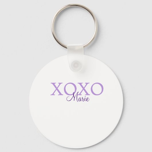 Porte-clés Jour de la Saint Valentin Xoxo ajouter nom pastel (Recto)
