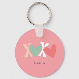 Porte-clés Jour de la Saint Valentin "XOXO" coloré