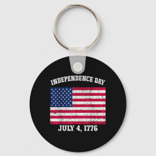 Porte-clés Jour de l'indépendance 4 juillet 1776 Drapeau amér