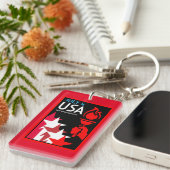 Porte-clés Jour de l'indépendance américaine (Devant droit)