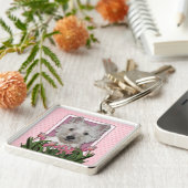 Porte-clés Jour de mères - tulipes roses - Westie (Côté)