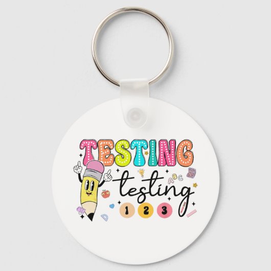 Porte-clés Jour de test Yall Test Day Enseignant (Recto)