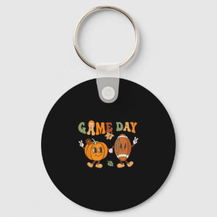Porte-clés Jour de Thanksgiving Football Citrouille Football