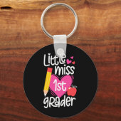 Porte-clés Jour d'école Little Miss 1st Grader Girls  (Recto)