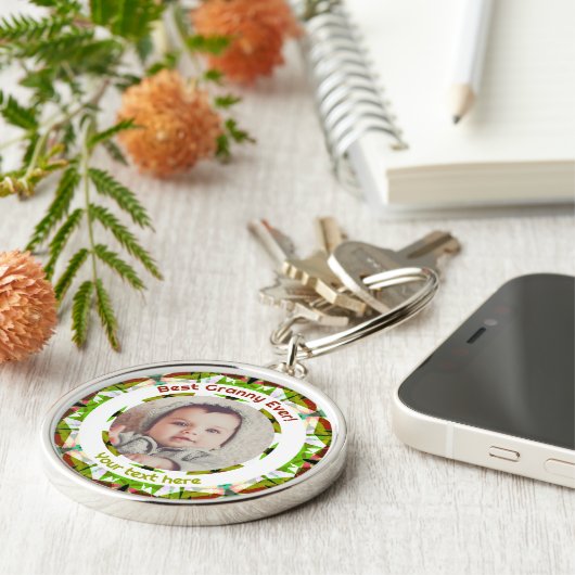 Porte-clés Jour des grands-parents Vert Meilleure grand-mère  (Côté)