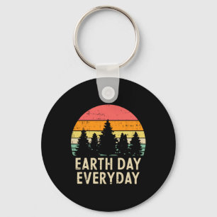 Porte-clés Jour des terres arbres du jour Retro Nature Enviro