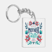 Porte-clés Jour des terres mère dessiné à la main Design-2318 (Devant gauche)