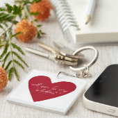 Porte-clés Jour des Valentines du Script de Red Heart (Devant Droit)