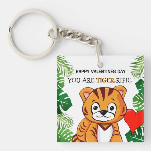 Porte-clés Jour des Valentines Tiger-rific pour enfants migno (Devant)