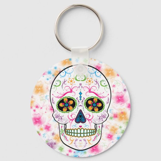 Porte-clés Jour du crâne de sucre mort - Couleur vive (Recto)