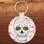 Porte-clés Jour du crâne de sucre mort - Couleur vive (Recto)