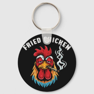Porte-clés Jour du fumeur de poulet frit stoner