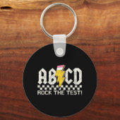 Porte-clés Jour Enseignant Test Retro Abcd Rock Test Jour Sch (Recto)