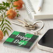 Porte-clés Jour heureux du Motif vert (Devant Droit)