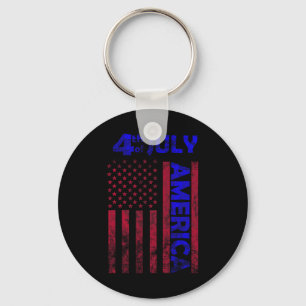 Porte-clés Jour Usa America Drapeau 4 juillet Happy Funny