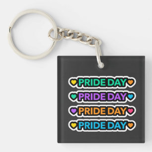 Porte-clés Journée de la fierté. Fierté LGBT+. Cœur arc-en-ci