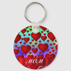 Porte-clés Journée des mères motifs de coeur rouge