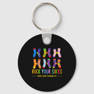 Porte-clés Journée mondiale du syndrome de Down rock chausset