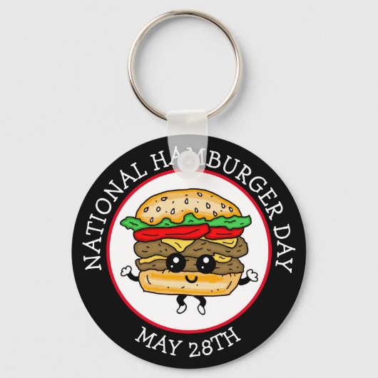 Porte-clés Journée nationale du hamburger 28 mai (Recto)