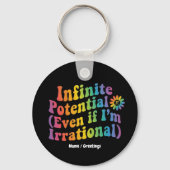 Porte-clés Journee Pi Irrationnel Potentiel Infini Rétro Math (Recto)
