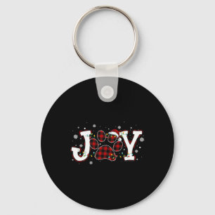 Porte-clés Joy Buffalo Red Plaid Chien Empreinte de patte Chr