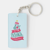 Porte-clés Joy to the World Christmas Citation Typographie (Dos)