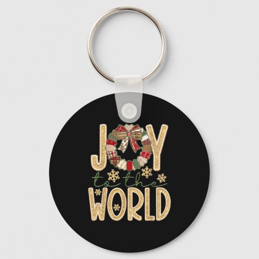 Porte-clés Joy To The World Jesus Christian Snowflake Christm (Recto)