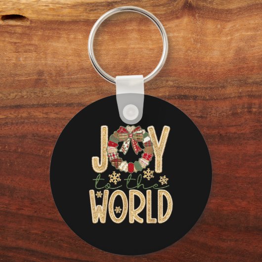Porte-clés Joy To The World Jesus Christian Snowflake Christm (Recto)