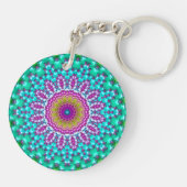 Porte-clés Joyau super Coloré Tone Boho Fractal Mandala (Dos)