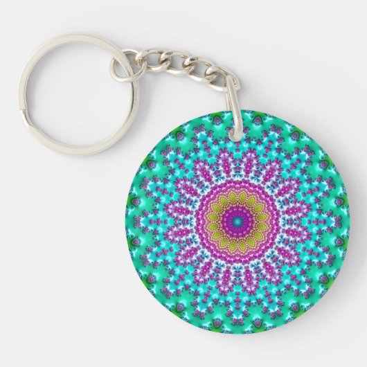 Porte-clés Joyau super Coloré Tone Boho Fractal Mandala (Devant)