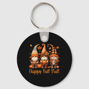 Porte-clés Joyeuse fête d'automne à tous Gnome Citrouille Aut