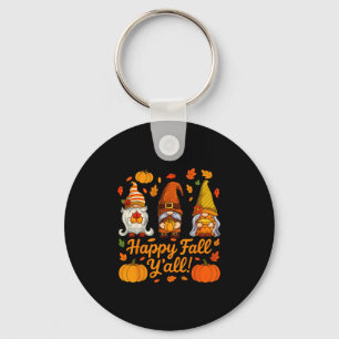 Porte-clés Joyeuse fête d'automne à tous Gnome Citrouille Aut