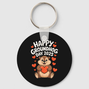 Porte-clés Joyeuse fête de la marmotte 2 février J'adore les