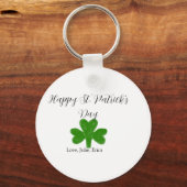 Porte-clés Joyeuse fête de la Saint-Patrick trèfle vert nom (Recto)