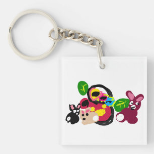 Porte-clés Joyeuse fête des mères lapins et lapin
