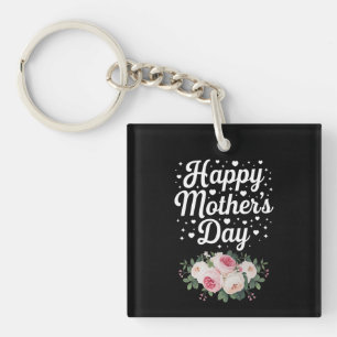 Porte-clés Joyeuse fête des Mères Maman fleur mignonne grand-